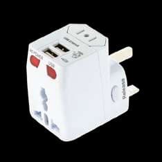 Adaptador universal para viaje con 2 USB